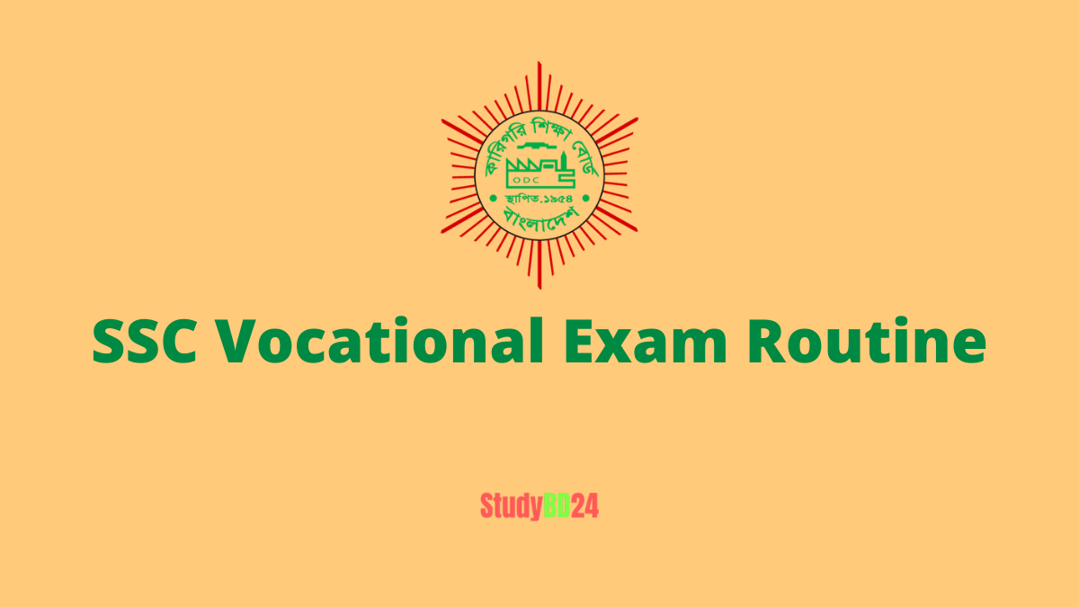 SSC Vocational Exam Routine