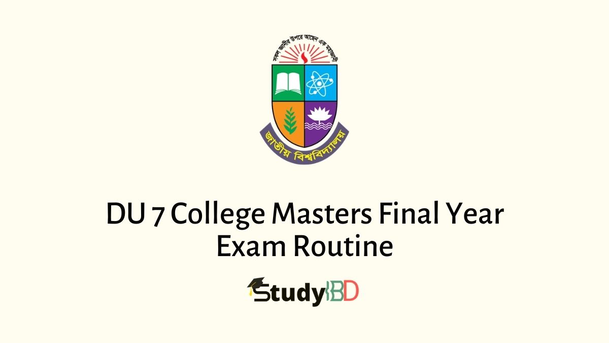 DU 7 College Masters Final Year Exam Routine