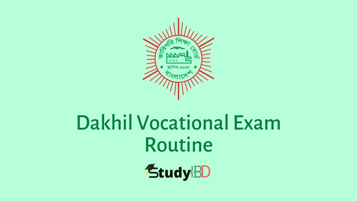 Dakhil Vocational Exam Routine
