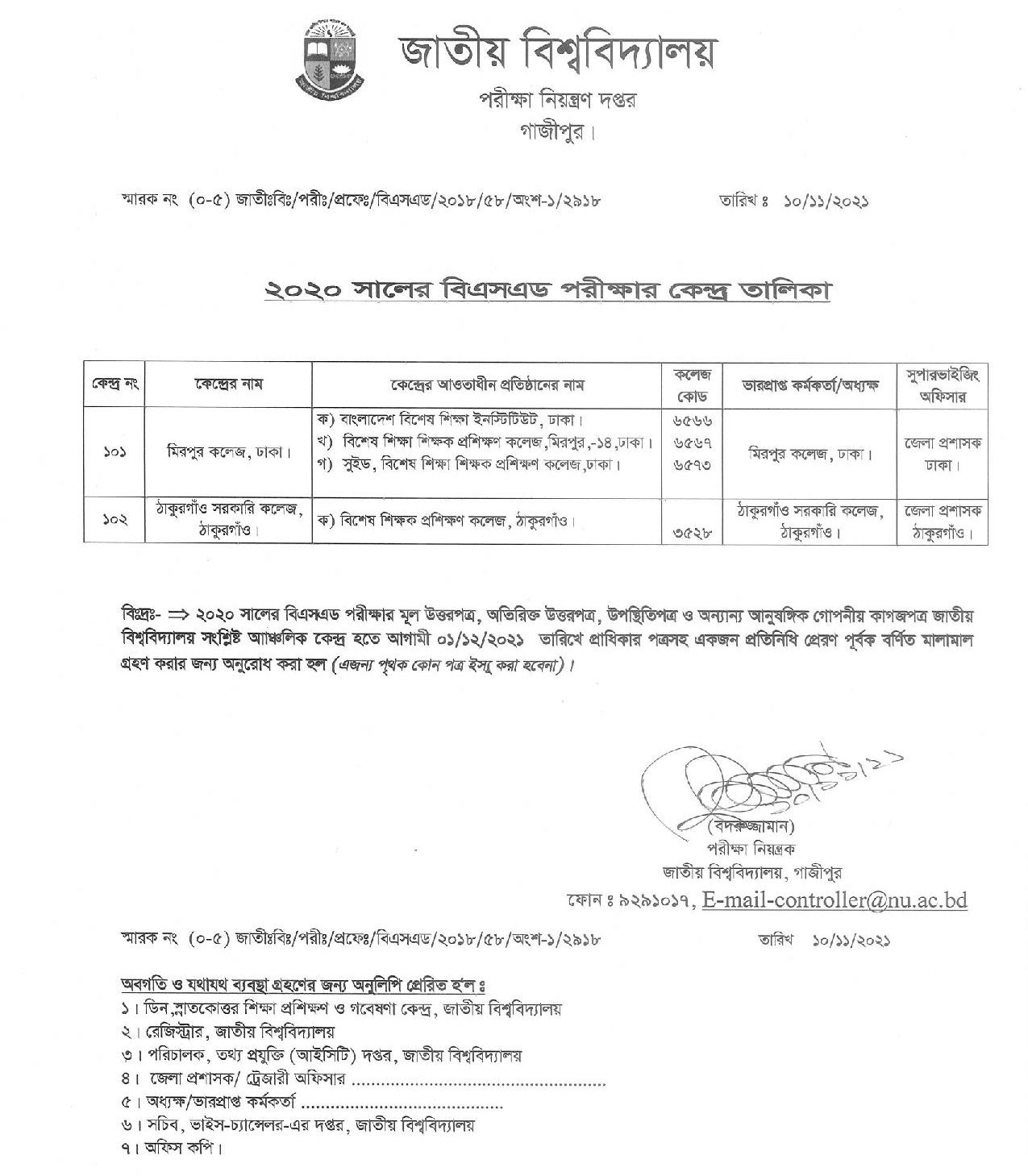 Bachelor of Science In Education (B.S.Ed.)-2020 Exam Center