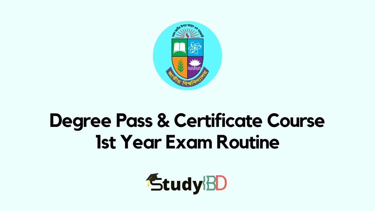 NU Degree Pass & Certificate Course 1st Year Exam Routine 2022