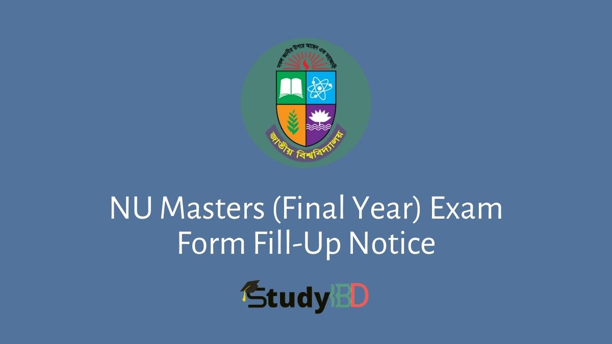 NU Masters (Final Year) Exam Form Fill-Up Notice