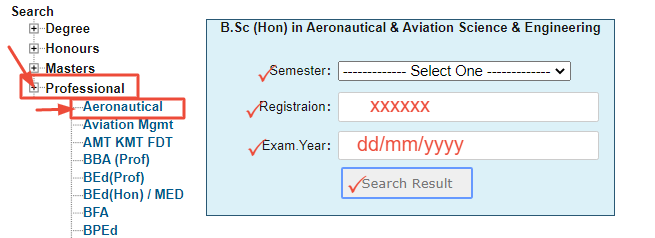 Aeronautical & Aviation Science & Engineering Exam Result