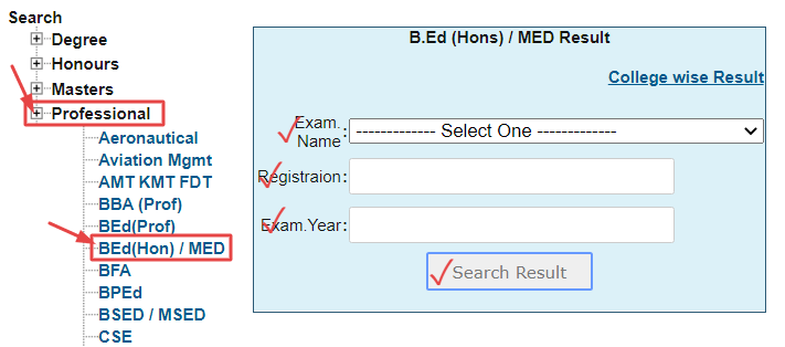B.Ed (Hons)/M.Ed Exam Result 2022
