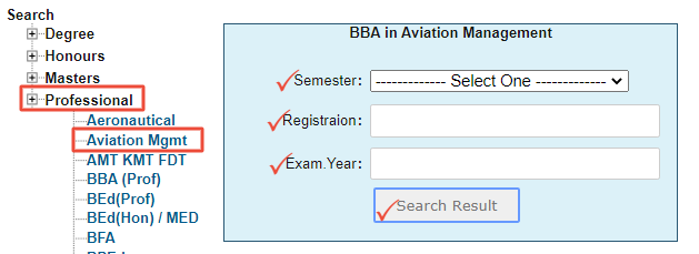 Aviation Management Exam Result