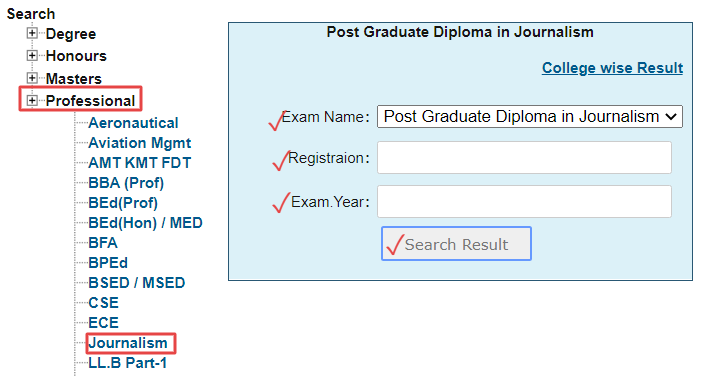 Postgraduate Diploma In Journalism Exam Result